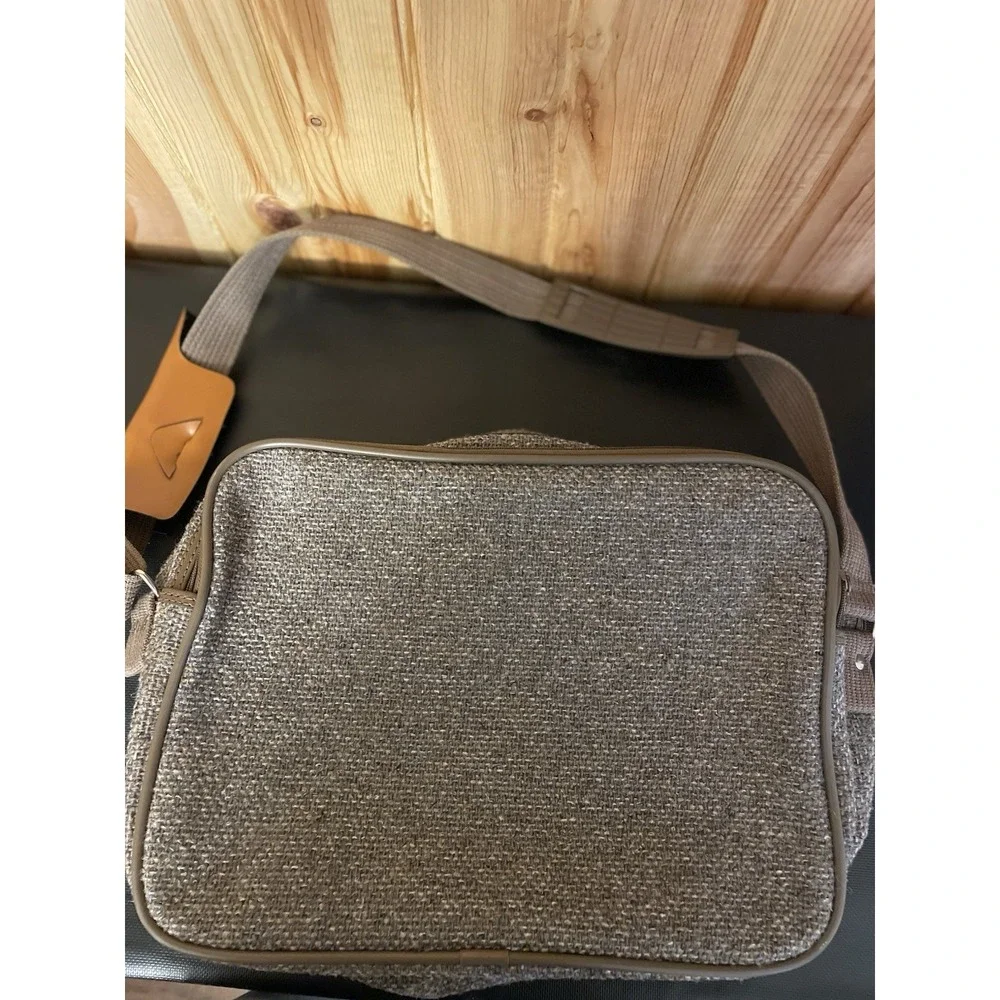 Vintage JORDACHE Tweed Luggage Overnight Carry On Bag Brown Tan 11x15x6